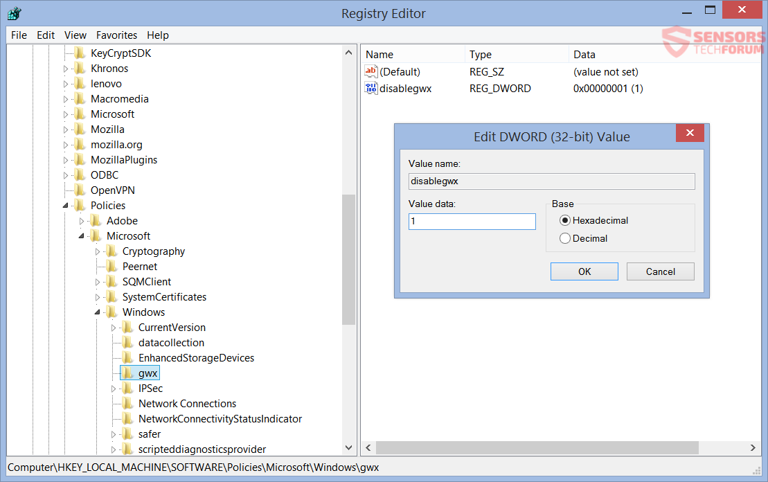 STF-gwx-get-windows-10-disable-registry-editor-entry-value-key-dword