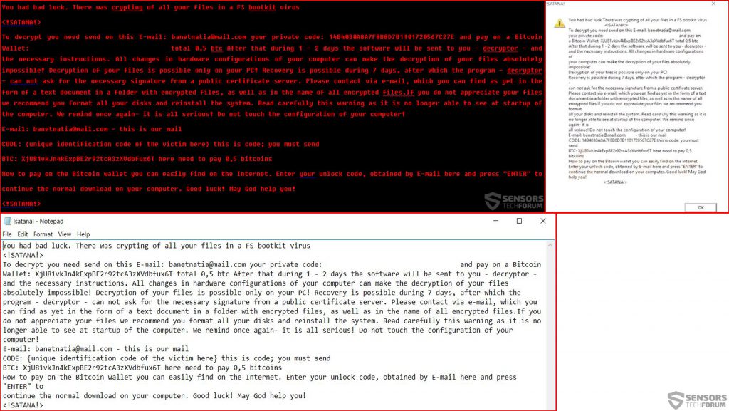 Satana-ransomware-boot-pop-up-text-ransom-note-sensorstechforum
