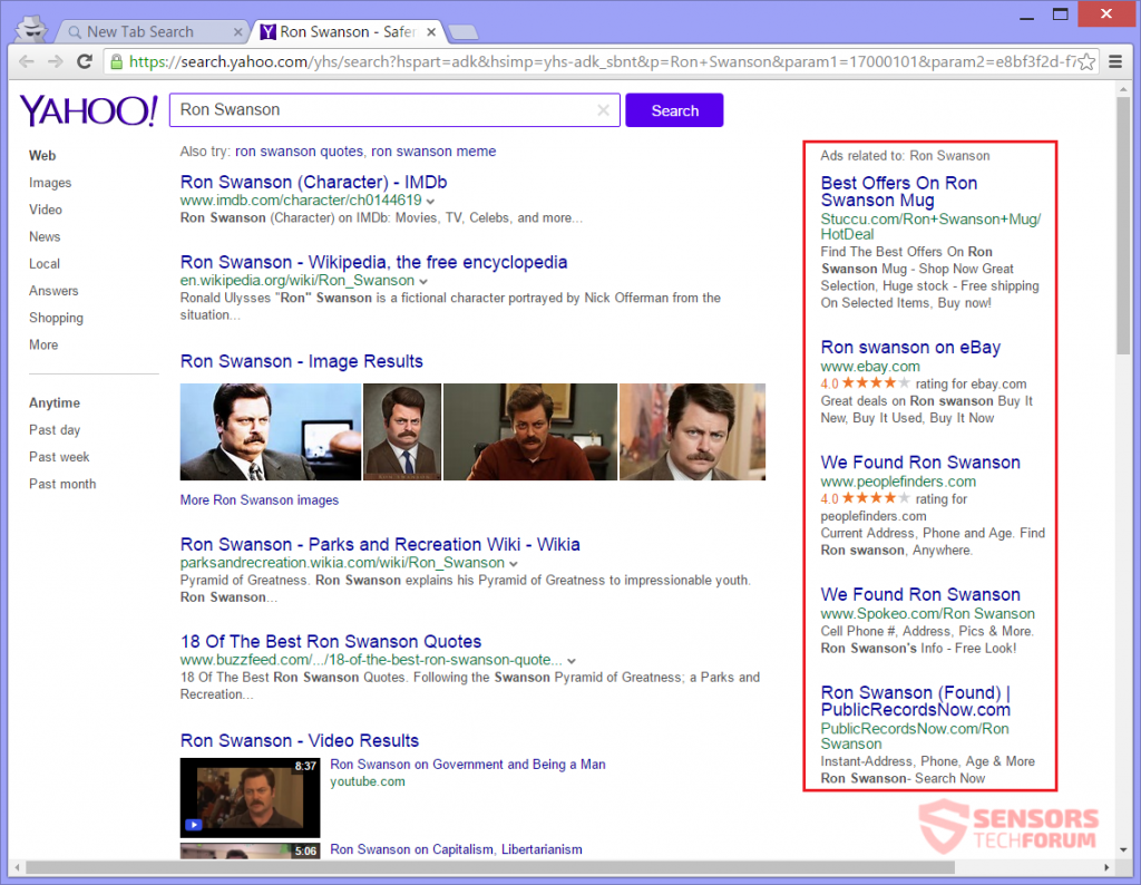 when i search on google it goes to yahoo