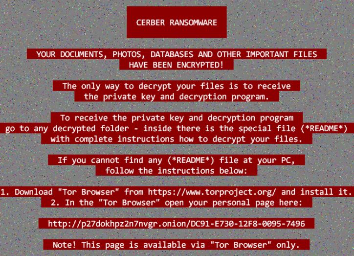 Eliminar Red CERBER ransomware de (actualización de agosto 2017)
