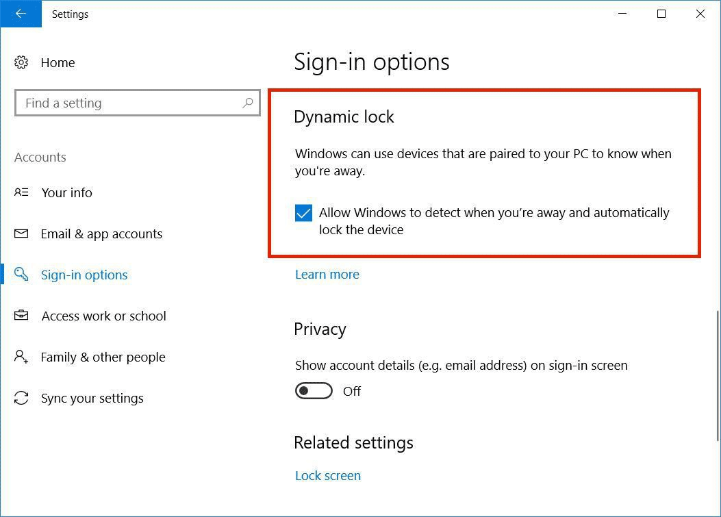 Secure Your Windows 10 Enable Dynamic Lock