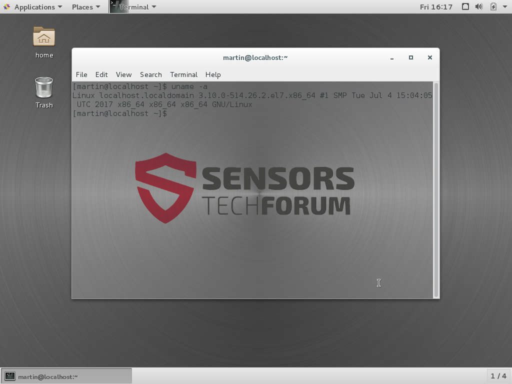 image capture d'écran CentOS Linux Serveur