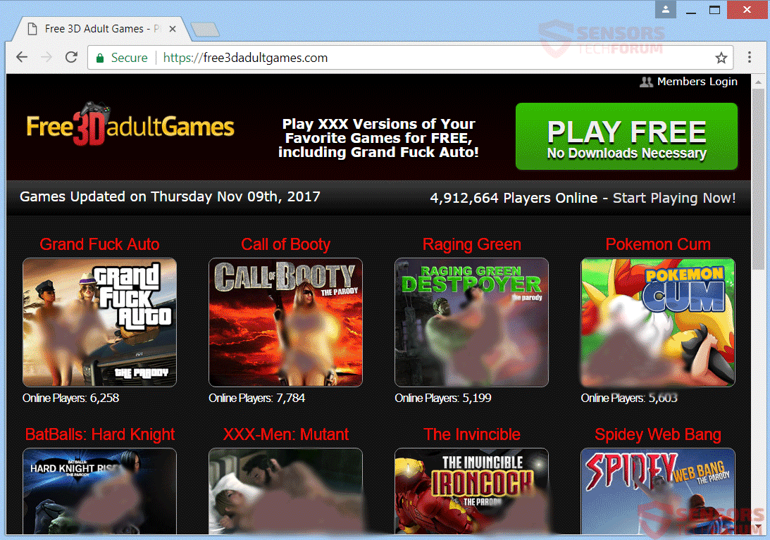 Fjern Free3dadultgames.com Adware.