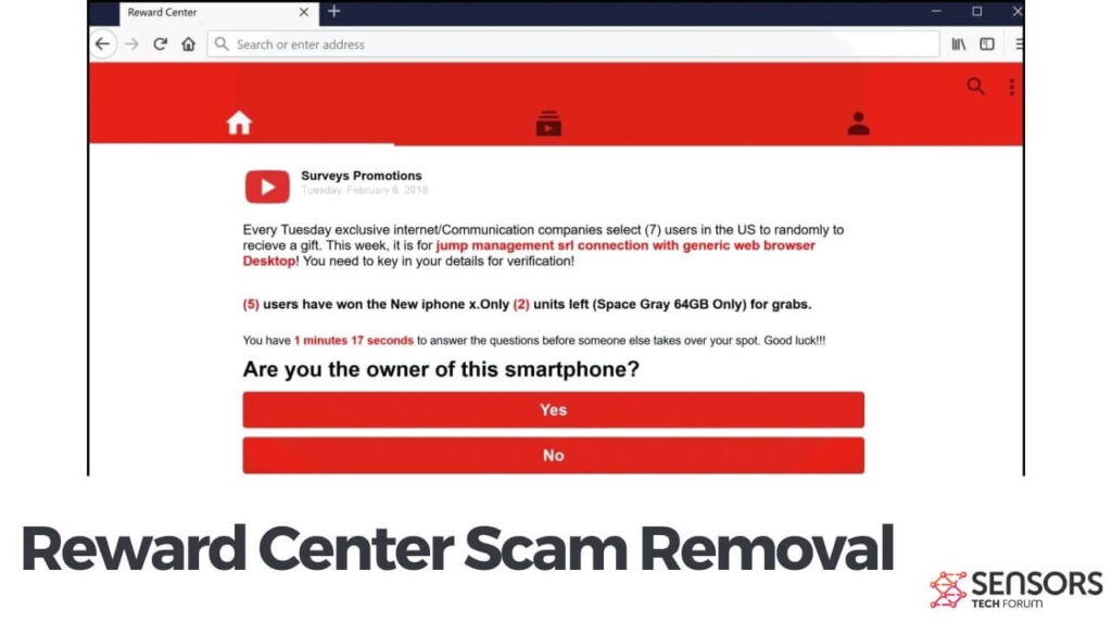 Reward Center Scam Removal
