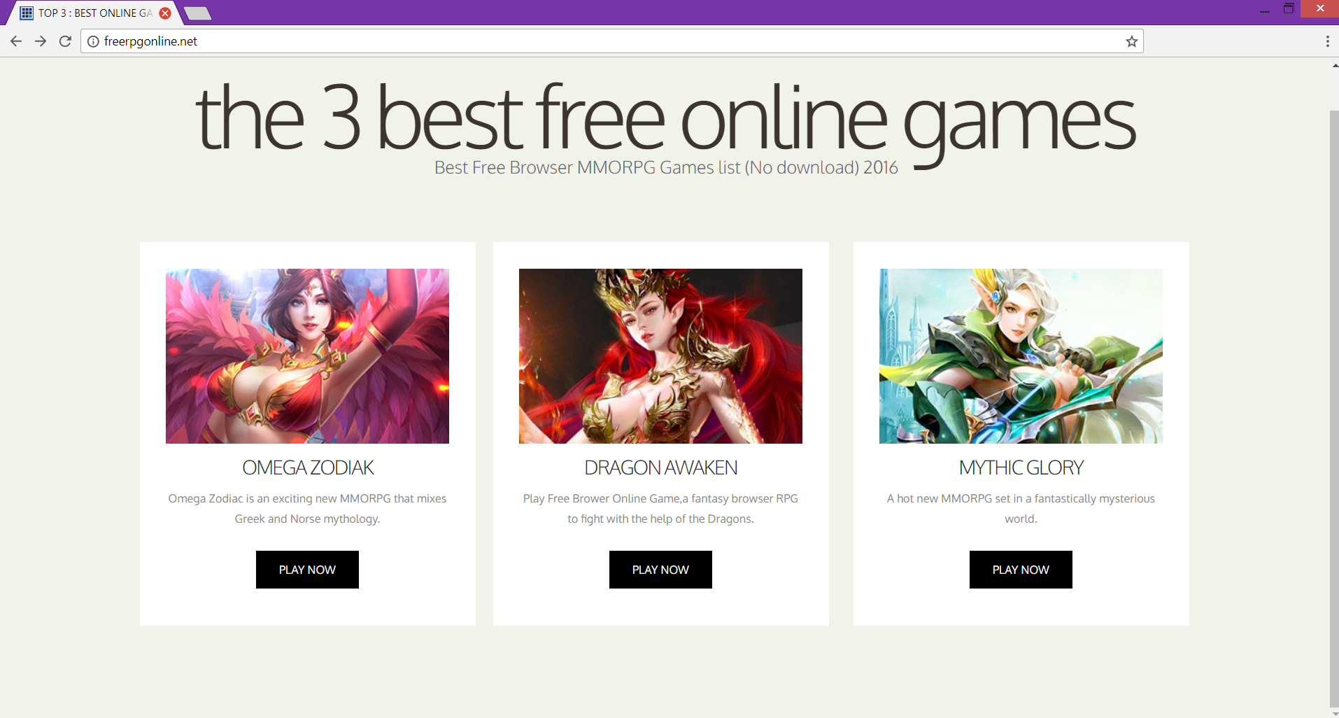 freerpgonline.net redirect the 3 best free online games