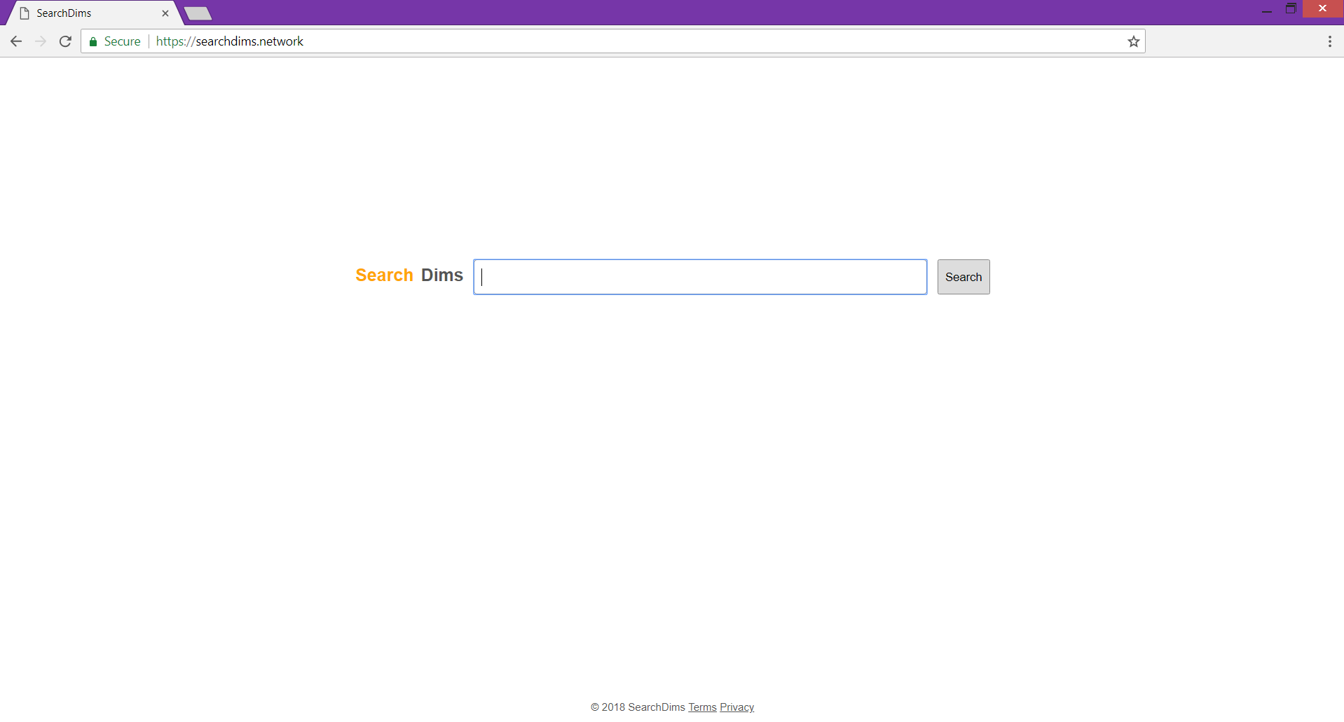 Searchdims.network browser hijacker main page