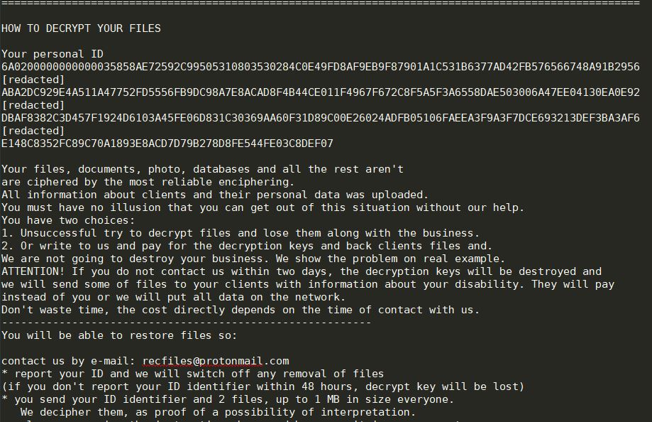 imagen Virus ransomware extensión nota .recme Recme Escarabajo