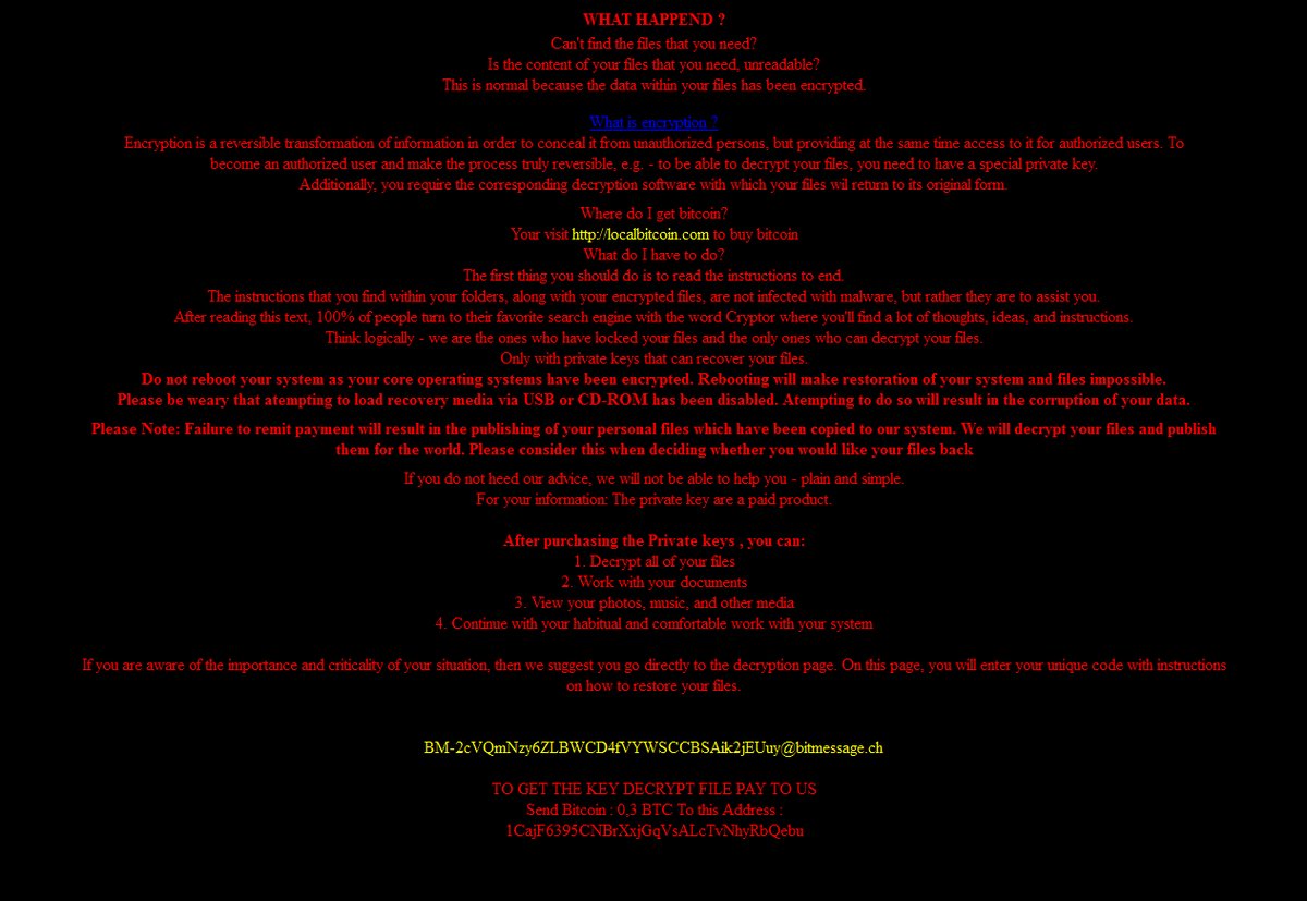 OPdailyallowance image ransomware note .CRYPTR  extension