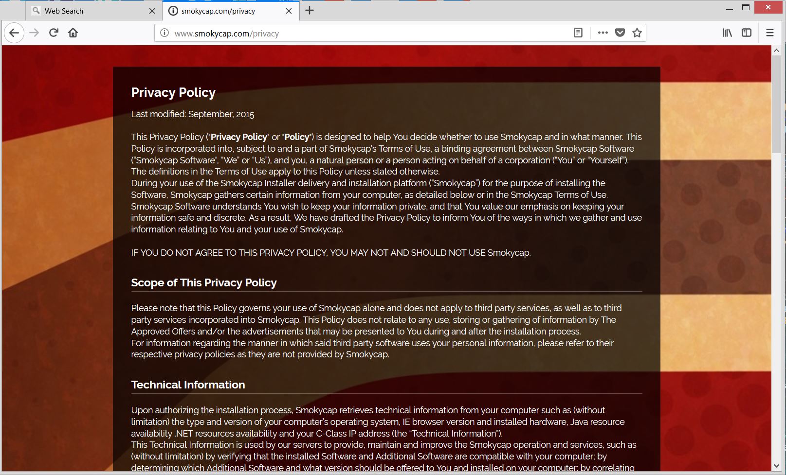 search-smokycap-com-privacy-policy-page-data-collection-sensorstechforum