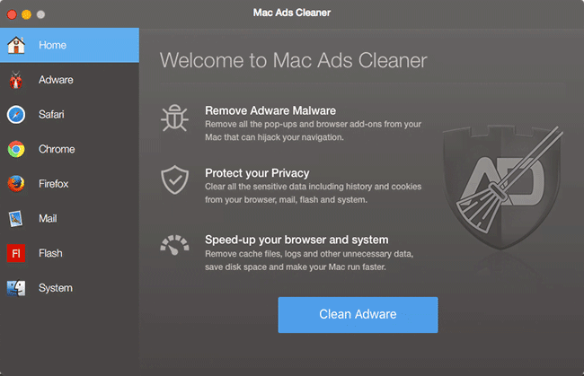 Verwijder Mac Ads Cleaner PUP