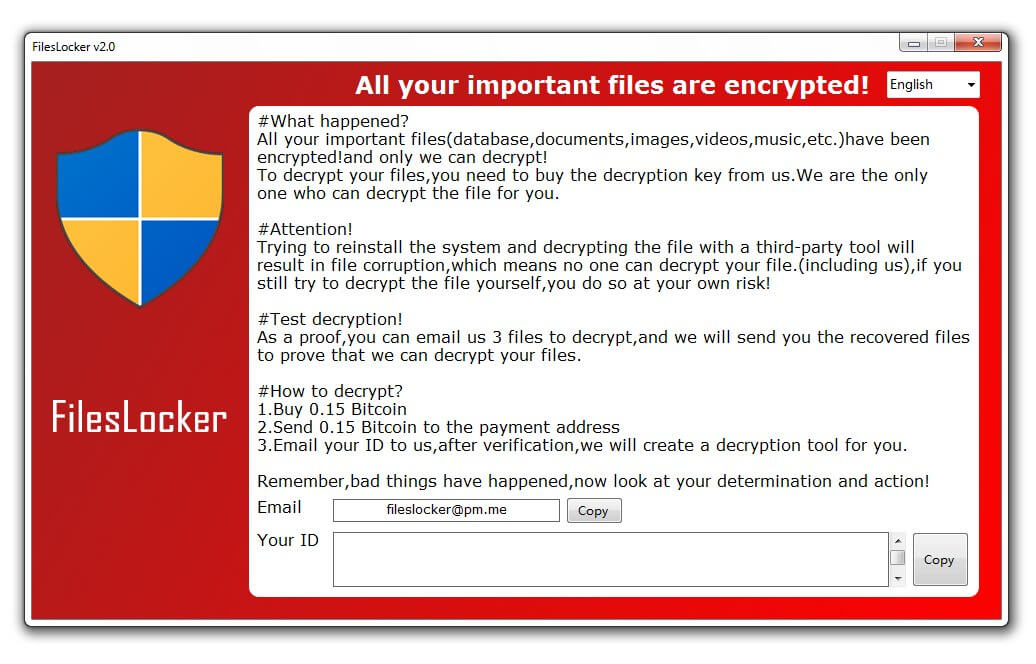 fileslocker ransomware virus .fileslocker@pm.me gui