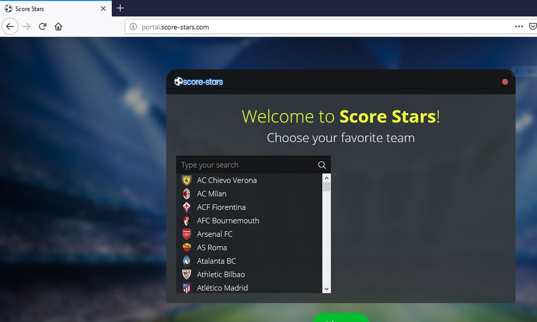 Portal.score-stars.com redirect image