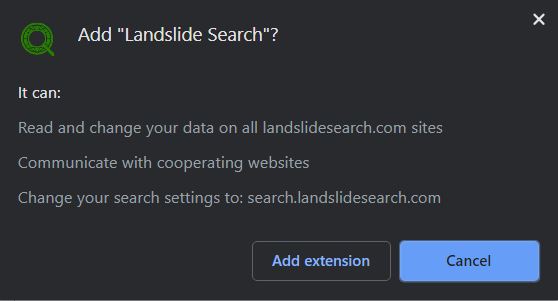 landslide virus browser extension permissions sensorstechforum
