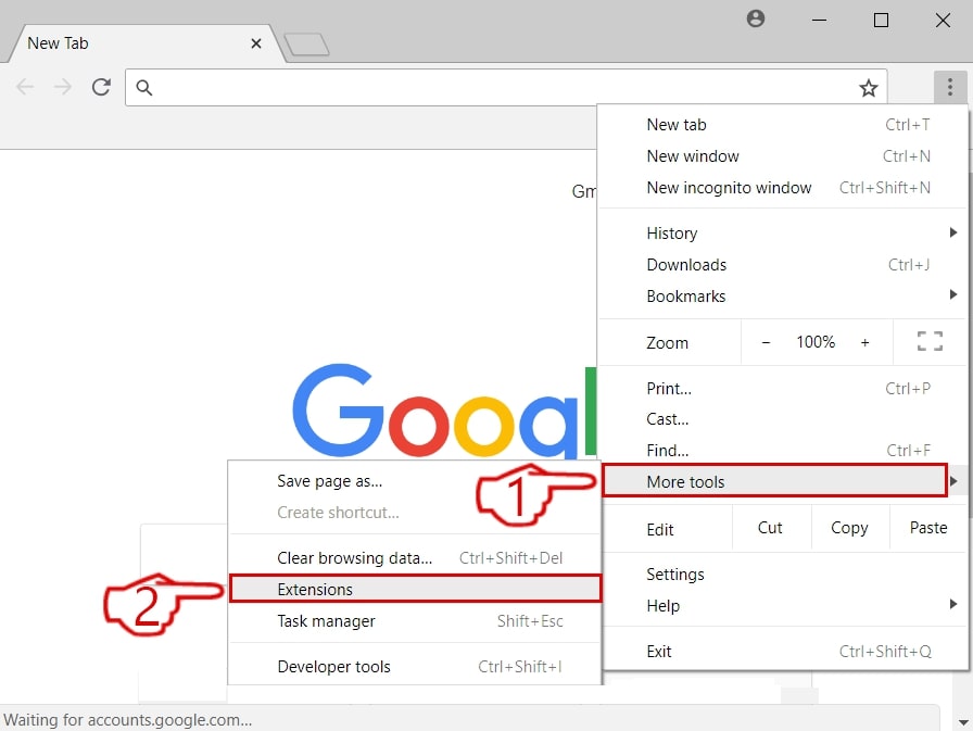 remove mac virus from google chrome step 2