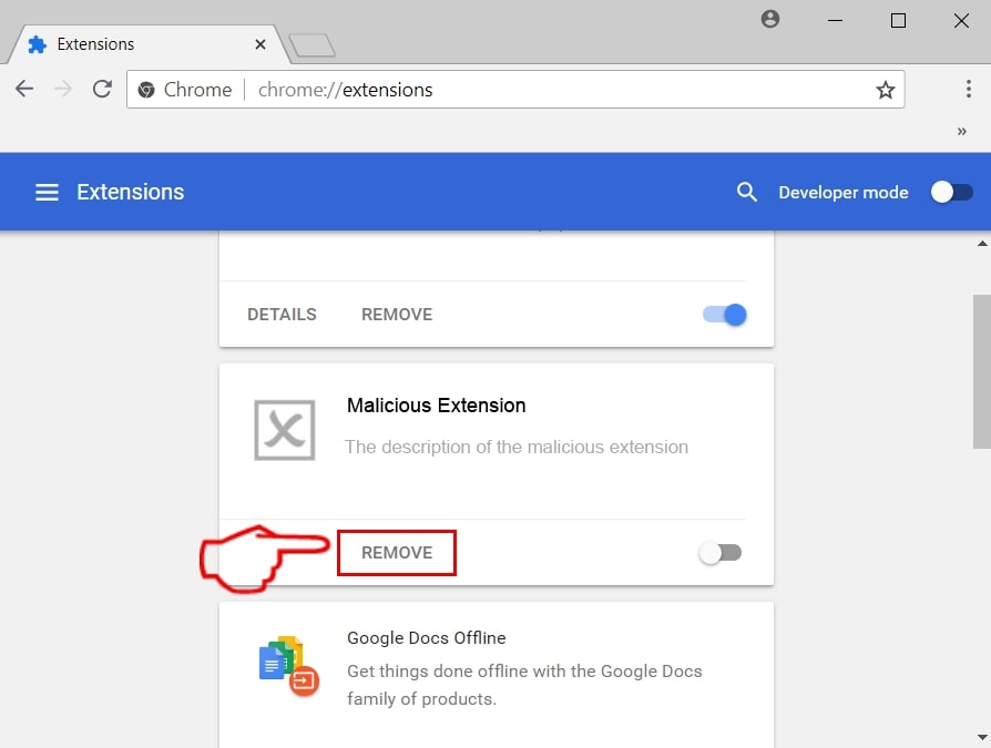 remove mac virus from google chrome step 3