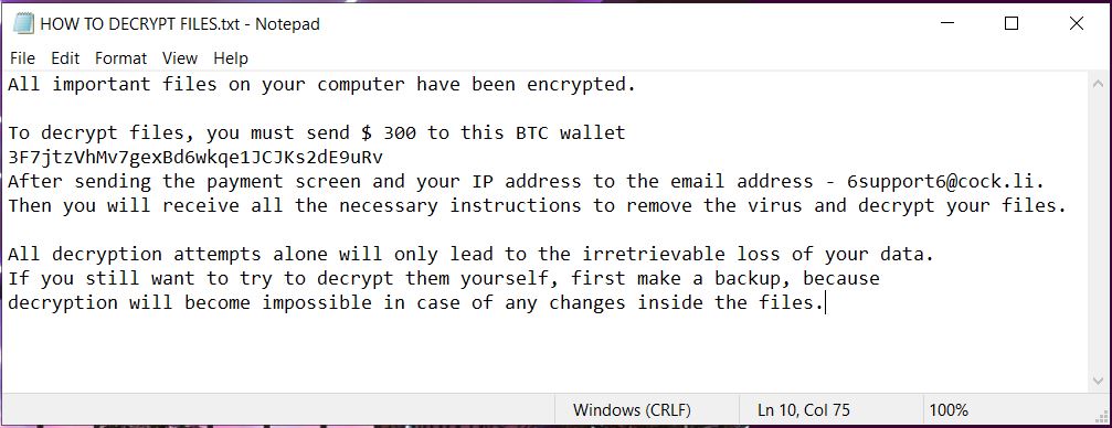 Gula ransomware ransom note HOW TO DECRYPT FILES txt