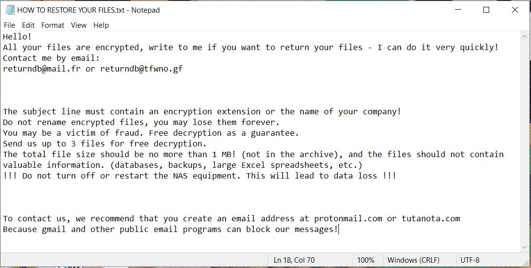 HOW TO RESTORE YOUR FILES.TXT Cposysrzk ransomware