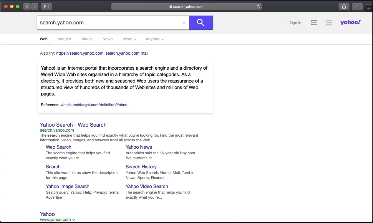 Syndic8 Yahoo Search Virus omleidingen - Verwijdering