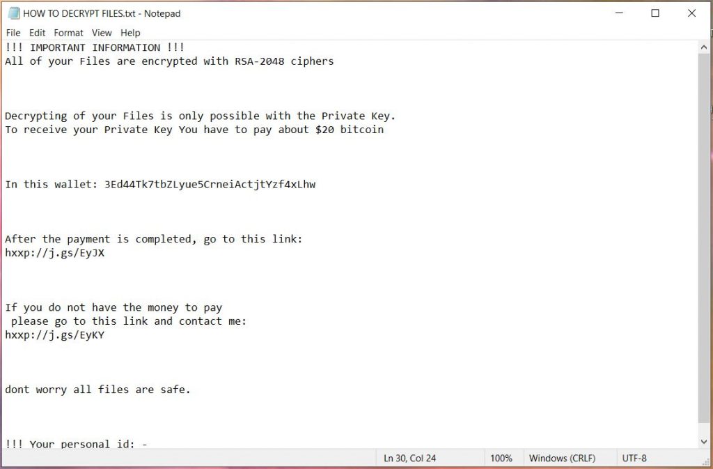 HOW TO DECRYPT FILES txt snopy ransomware virus