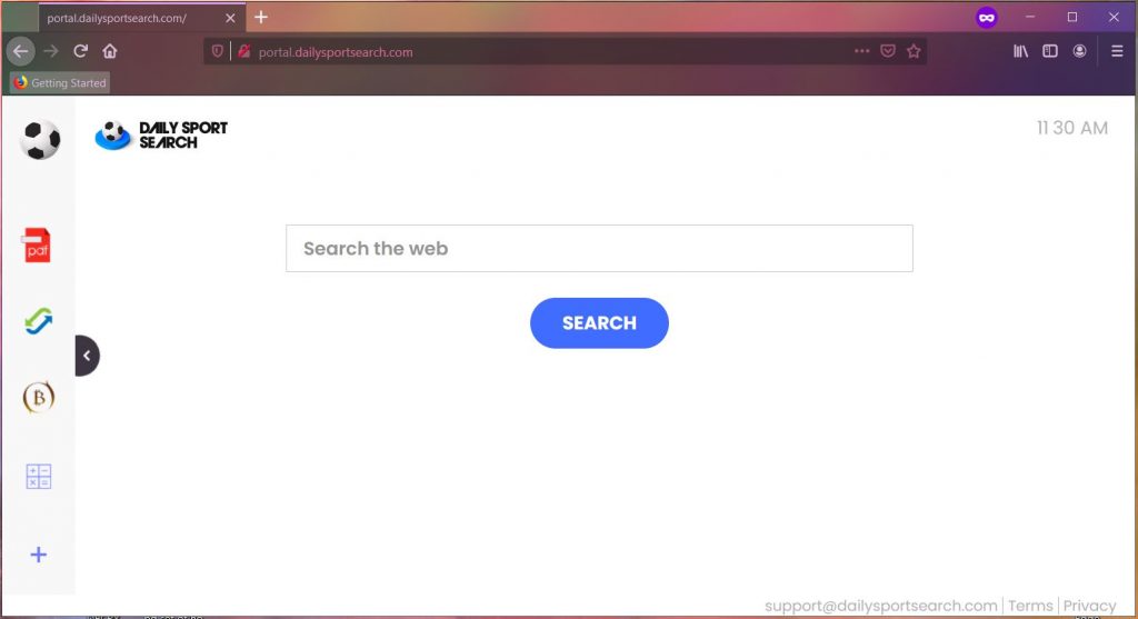 firefox browser affected by DailySportSearch hijacker