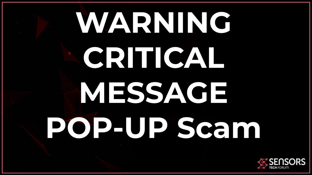 WARNING CRITICAL MESSAGE POP-UP