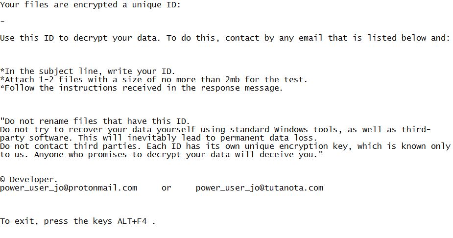 power-user-joe ransom note