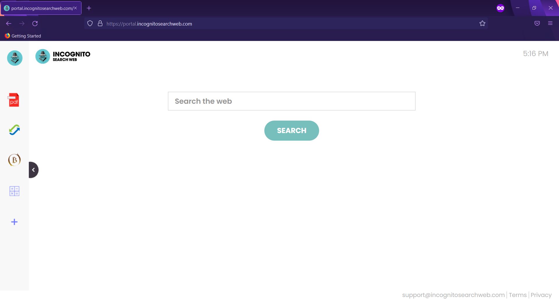 IncognitoSearchWeb strange search engine