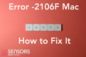 エラー -2106F の意味と mac での修正方法