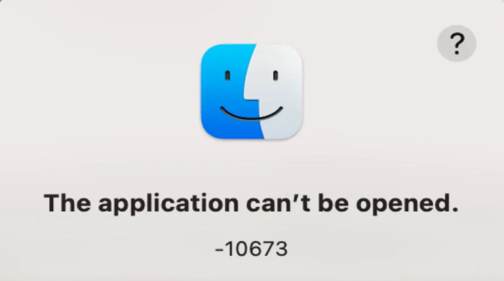 The application can’t be opened 10673