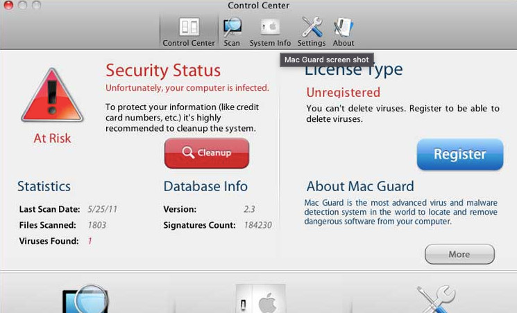 Mac Guard Virus screenshot