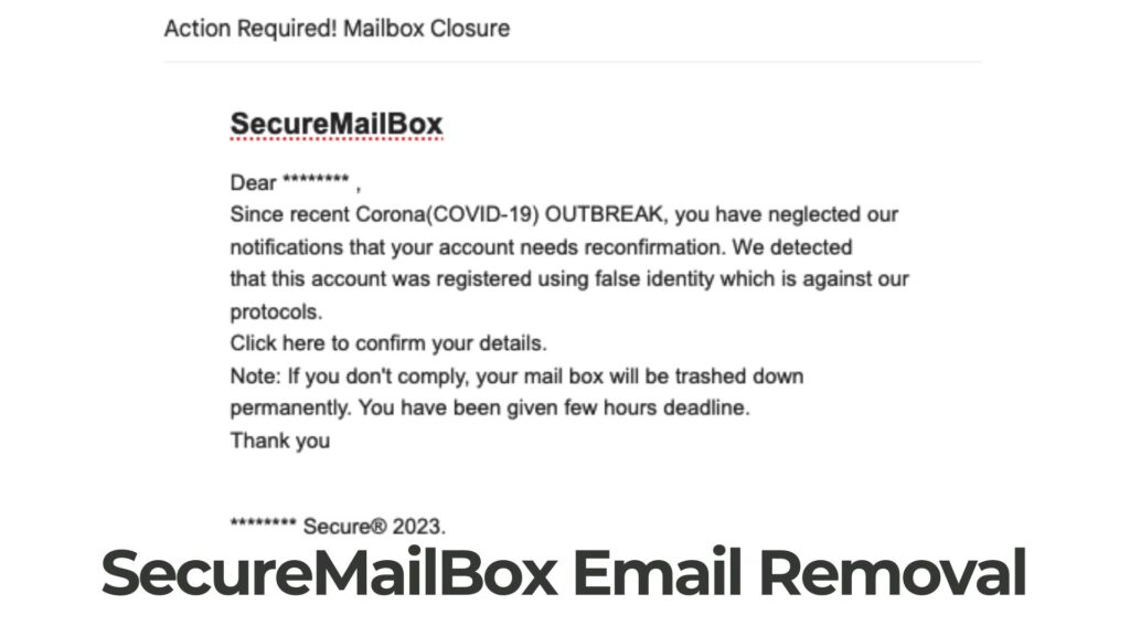 SecureMailBox Account Reconfirmation Email Scam