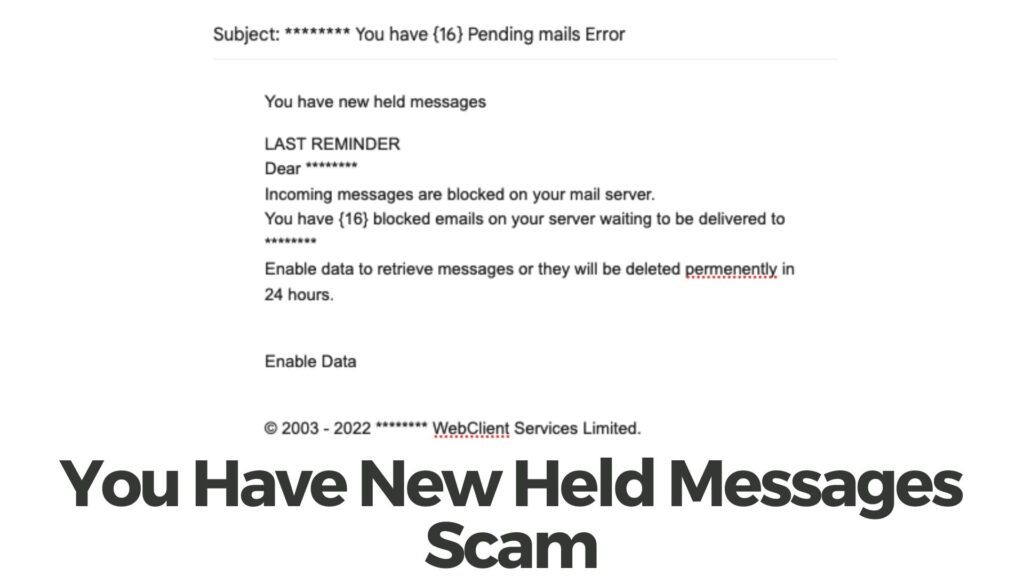 You Have New Held Messages Email Scam Virus