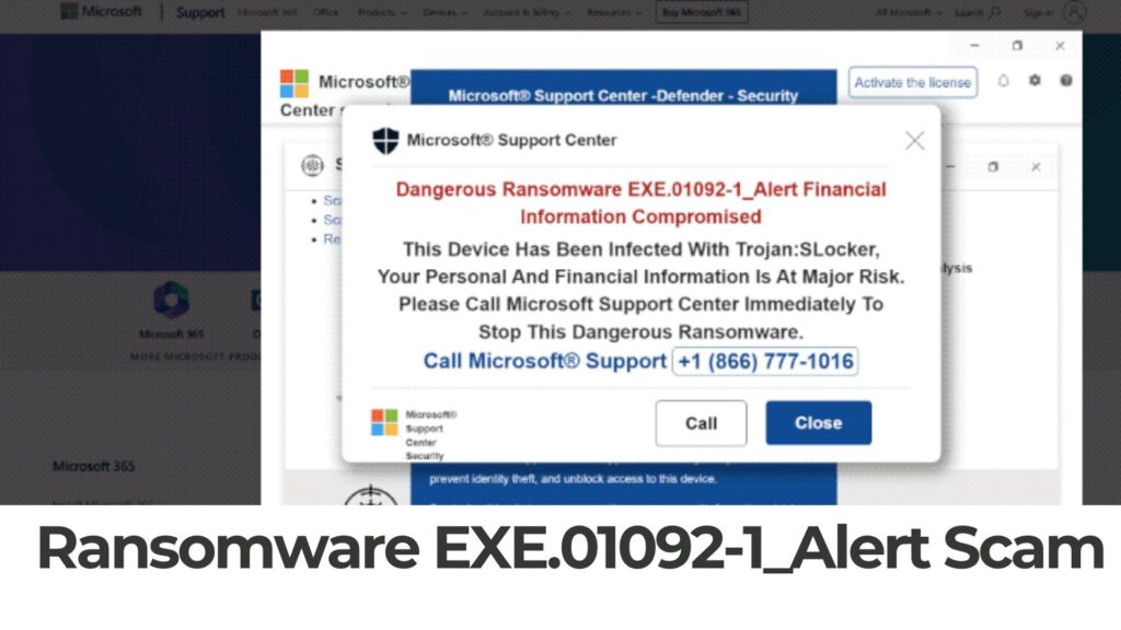 Ransomware EXE.01092-1_Alert Scam Pop-up Removal 