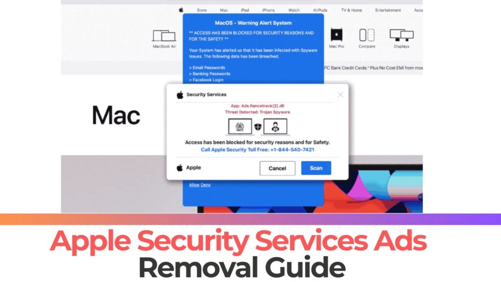 Apple Security Services Scam Pop-ups Mac - Removal